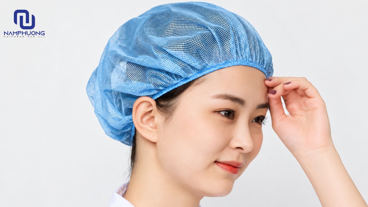 Nón lưới trùm tóc công nhân giúp kiểm soát tóc rụng