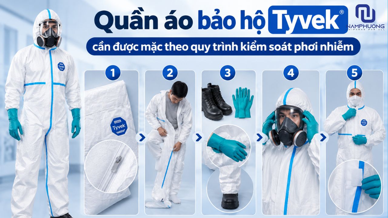 Quần áo bảo hộ Tyvek cần được mặc theo quy trình kiểm soát phơi nhiễm