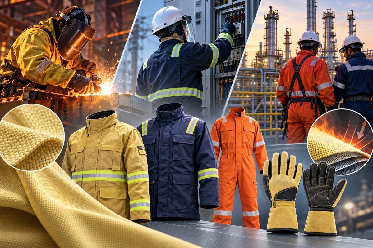 Vải Aramid được dùng cho quần áo chống cháy, chống hồ quang và bảo hộ công nghiệp