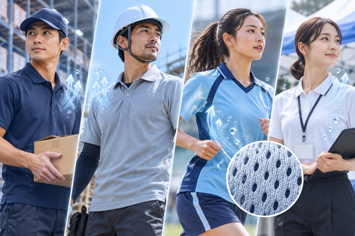 Vải thun mè phù hợp may đồng phục công nhân, thể thao và sự kiện nhờ nhẹ, nhanh khô